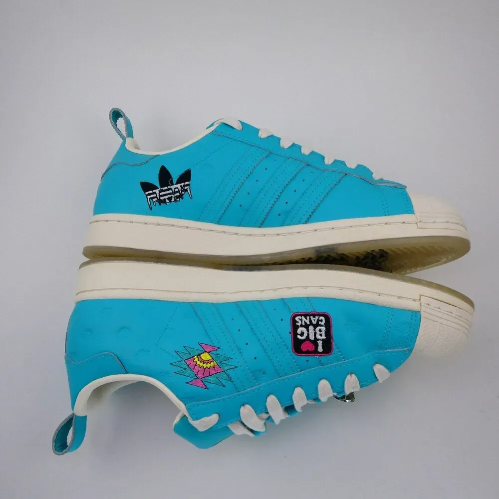 adidas Mens 9.5 Womens 11 Arizona x Superstar Have an Iced Day Teal White GZ2871